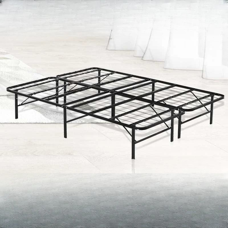 Household caregiver foldable bed frame portable two person simple rental house iron bed frame