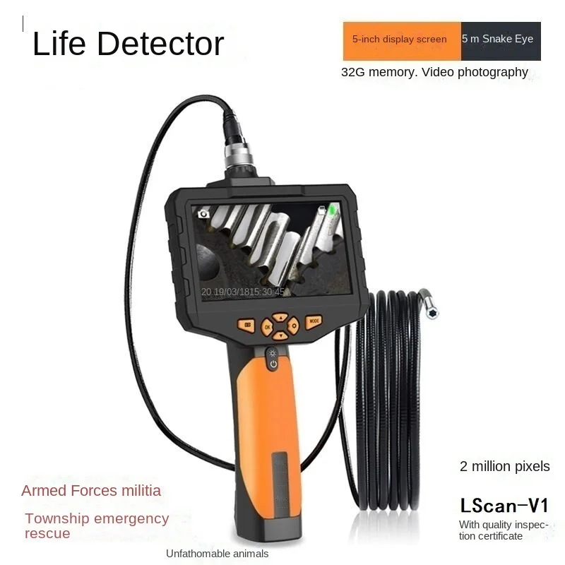 Levensdetector Lscan-V1 Video Search Rescue Instrument Infrarood Audio-Video Voice Intercom Noodhulp 5M 2 Miljoen Pixels