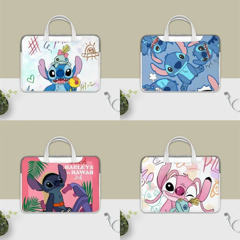 

MINISO Disney Cartoon Animation Stitch Portable Laptop Bag Suitable for Apple 15.6air13.3 14 16inch Student Storage Handbag Gift