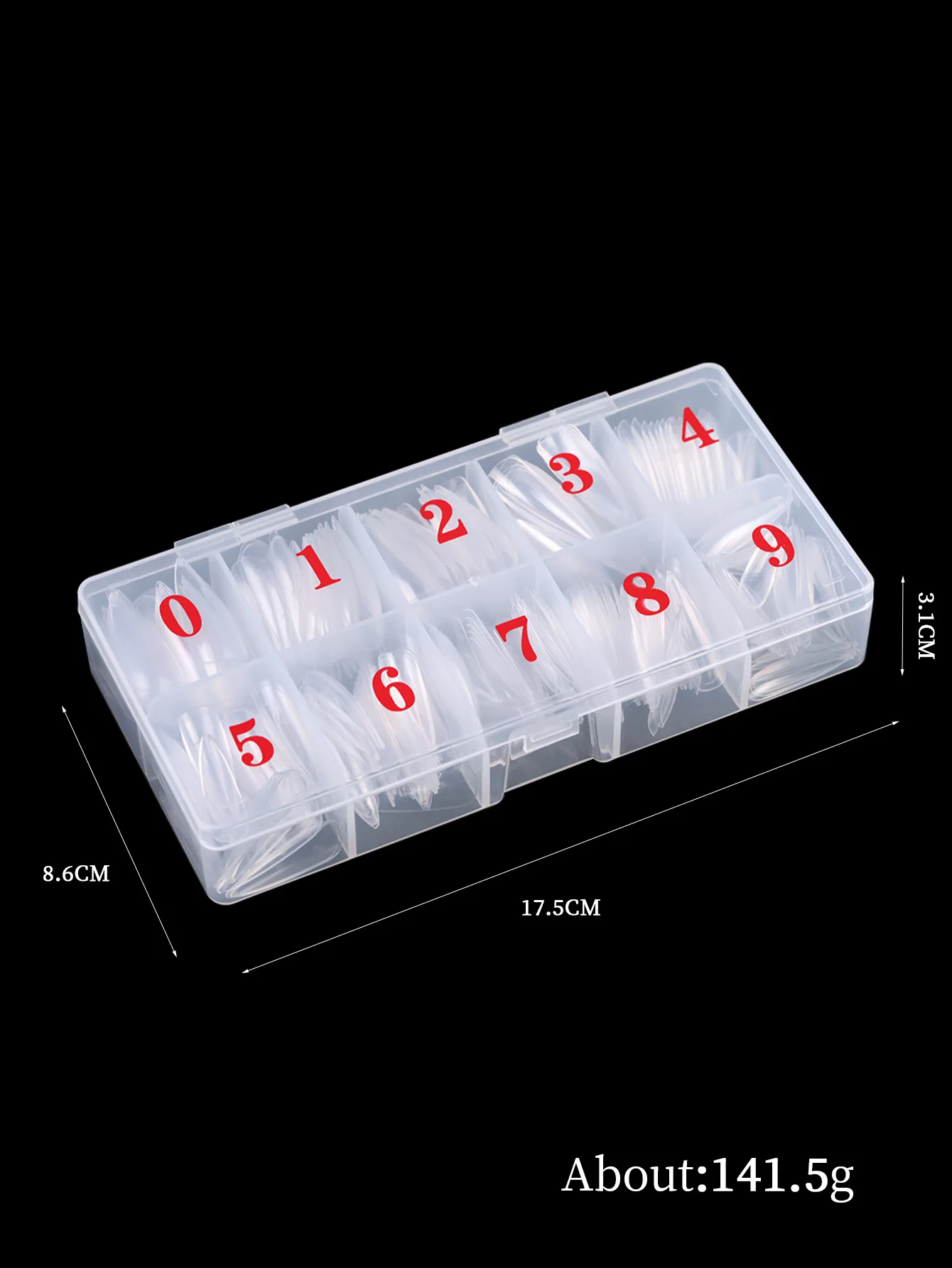 500pcs/box Stiletto Nail Tips Transparent False Press On Acrylic Nails Mixed Size Fake Nails DIY Manicure Extension Tools