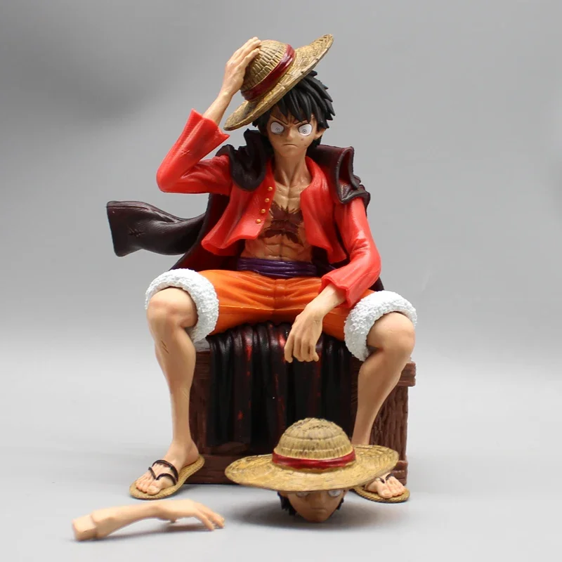 One Piece Dream Box Gk Sitting Luffy Double Headed  Double Handed Model Statue Pvc Action Figurine Collection Model Toy Gift