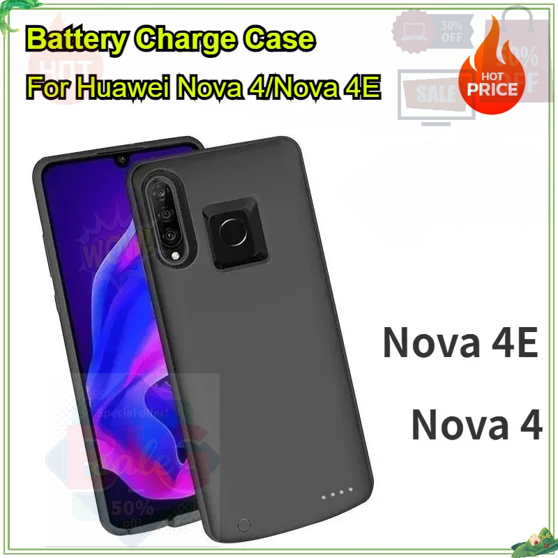 

Battery Charge Case for Huawei P30 Lite Battery Case Silicone Shockproof Power Bank Case for Huawei Nova 4E Charging Cover