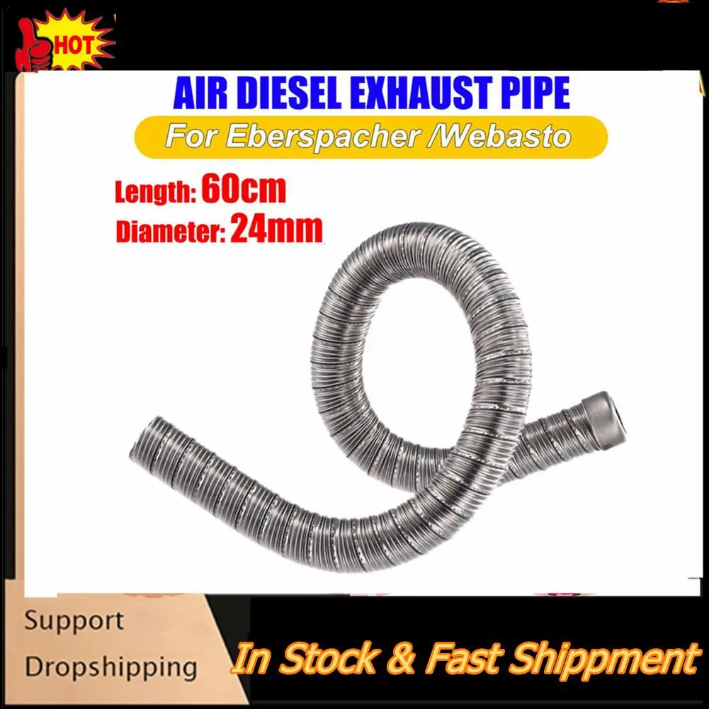 Tubo de escape do aquecedor de carro 24mm dupla camada 60cm linha de mangueira de escape do aquecedor de estacionamento de ar de aço inoxidável para webasto