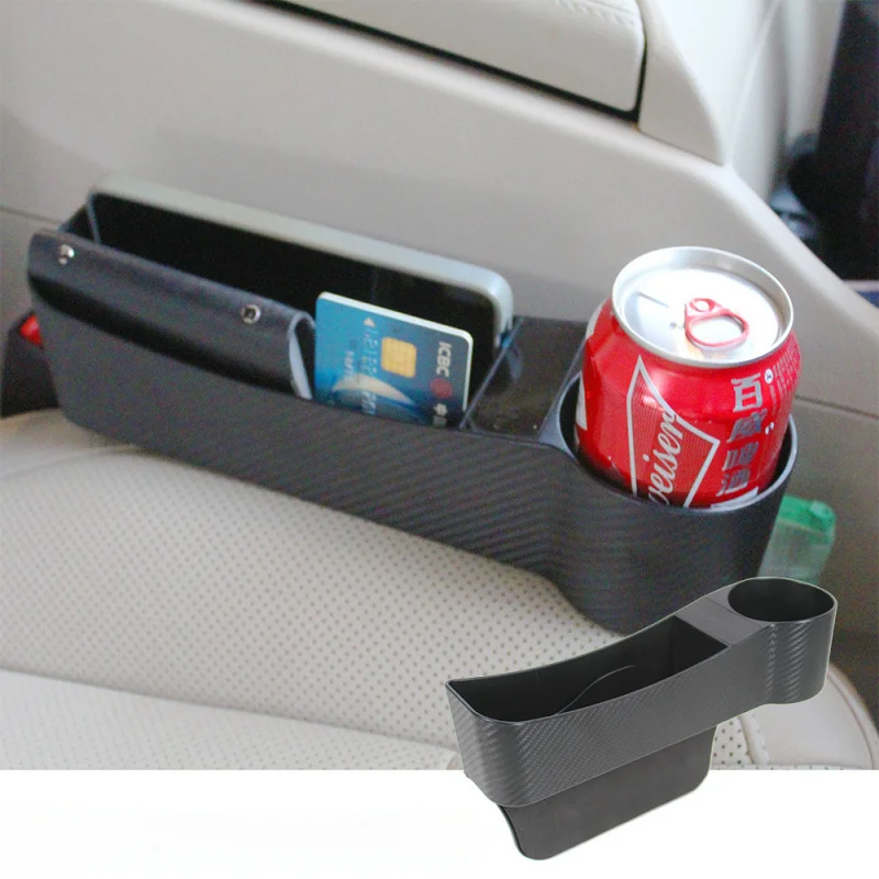 

Car Seat Crevice Storage Box Universal Side Cup Holder Organizer Seat Gap Slit Phone Card Pocket Catcher Interior Accessories
