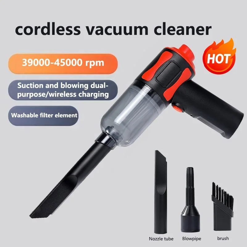 Mini Wireless Car Vacuum Cleaner Suction Blow Dual Function Portable Cleaning Device High Suction Handheld Vacuum For Auto Home