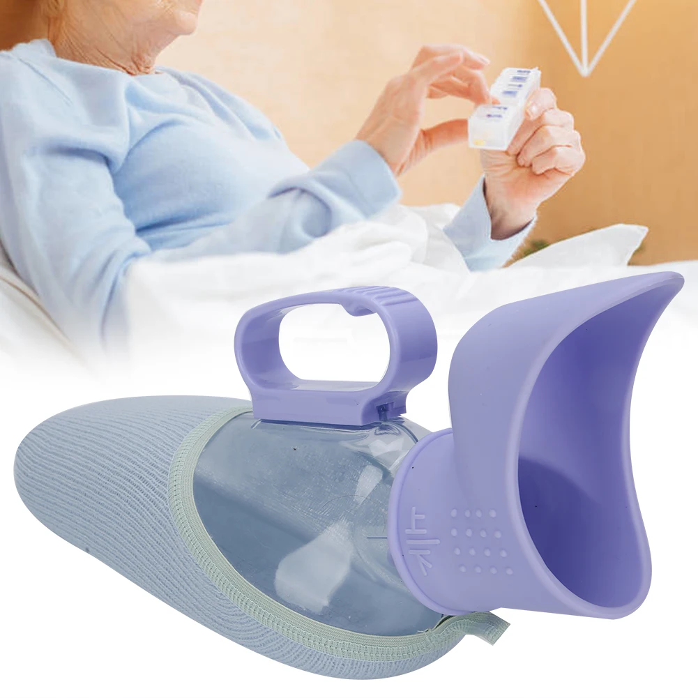 

700ml Female Urine Collection Container Spill-Proof Urinal Funnel Elderly Bedridden Patient Reusable Easy Clean Patient Home Bed