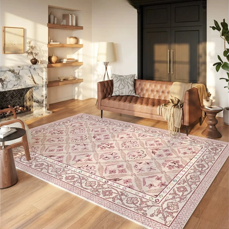 Rustic Style Living Room Decoration French Carpet Large Area Rugs for Bedroom Washable Study Floor Mat Non-slip Bedside Soft Rug