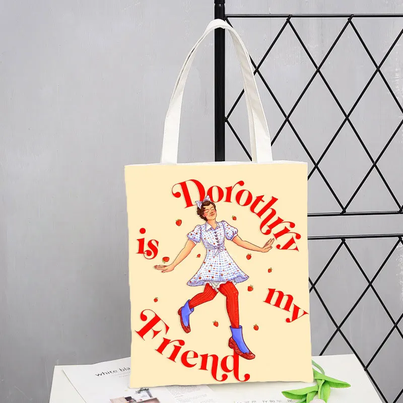 Harry Styles Woman's Kawaii Canvas Bag Summer Beach Bag Shoulder Canvas Bag Casual Large Capacity Reusable Vintage Harajuku Tote