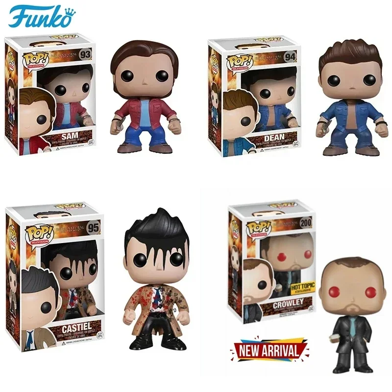 Funko POP Television Supernatural Join the Hunt Sam 93# Dean 94# Castiel 95# Crowley 200# Hot Topic VINYL Figure Model Toys