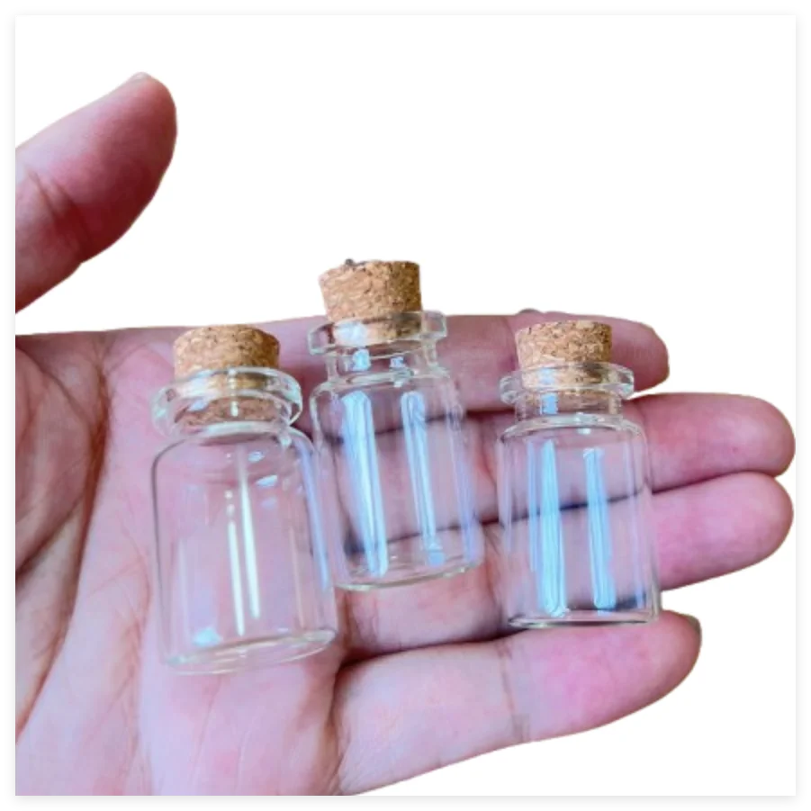 

63/144 Pcs Cute Glass Jars 22×35mm 7ml Small Glass Bottles with Cork Stoppers DIY Decoration Mini Glass Vial Wishing Bottles