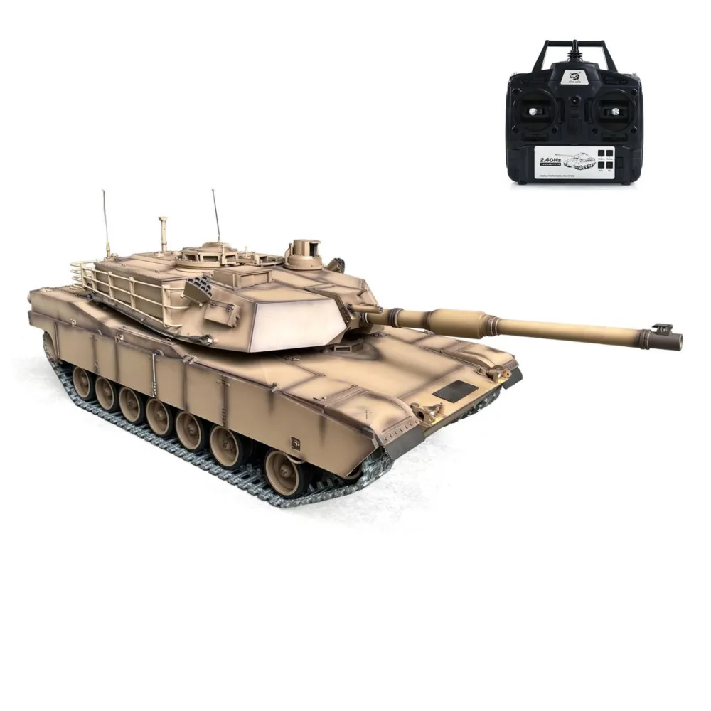 รถถังบังคับวิทยุ Henglong 1239MM ขนาด 1/8 ทำจากโลหะทั้งคัน รุ่น 3918 USA M1A2 Abrams RTR ป้อมปืนหมุนได้ 360 องศา พร้อมระบบยิงกระสุนแบบส่ายกลับและปรับระดับความสูง