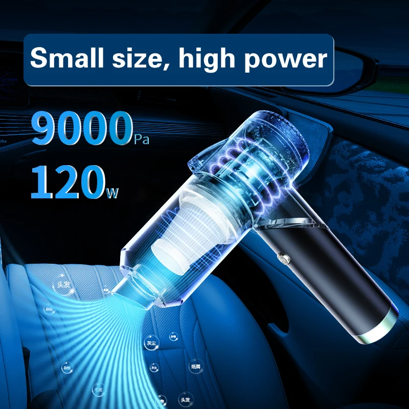 GYTOP Car vacuum cleaner wireless fold cleaner multi-functional nozzle high power with big battery capacity