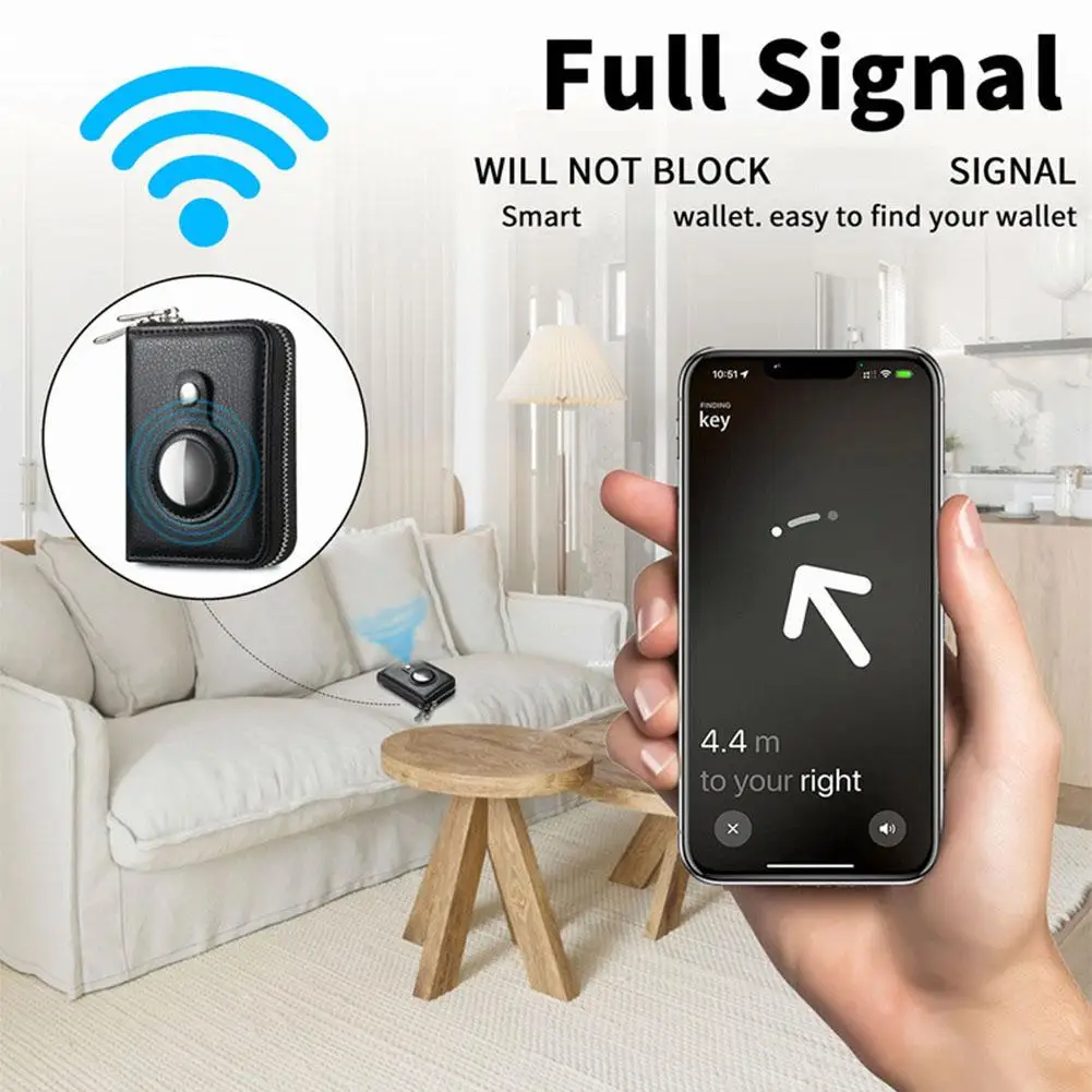 

Сумка для карт на молнии для Apple, защитный чехол для AirTag, противоугонный кошелек, вставка для карт для Air Tag, комплект аксессуаров B5U8