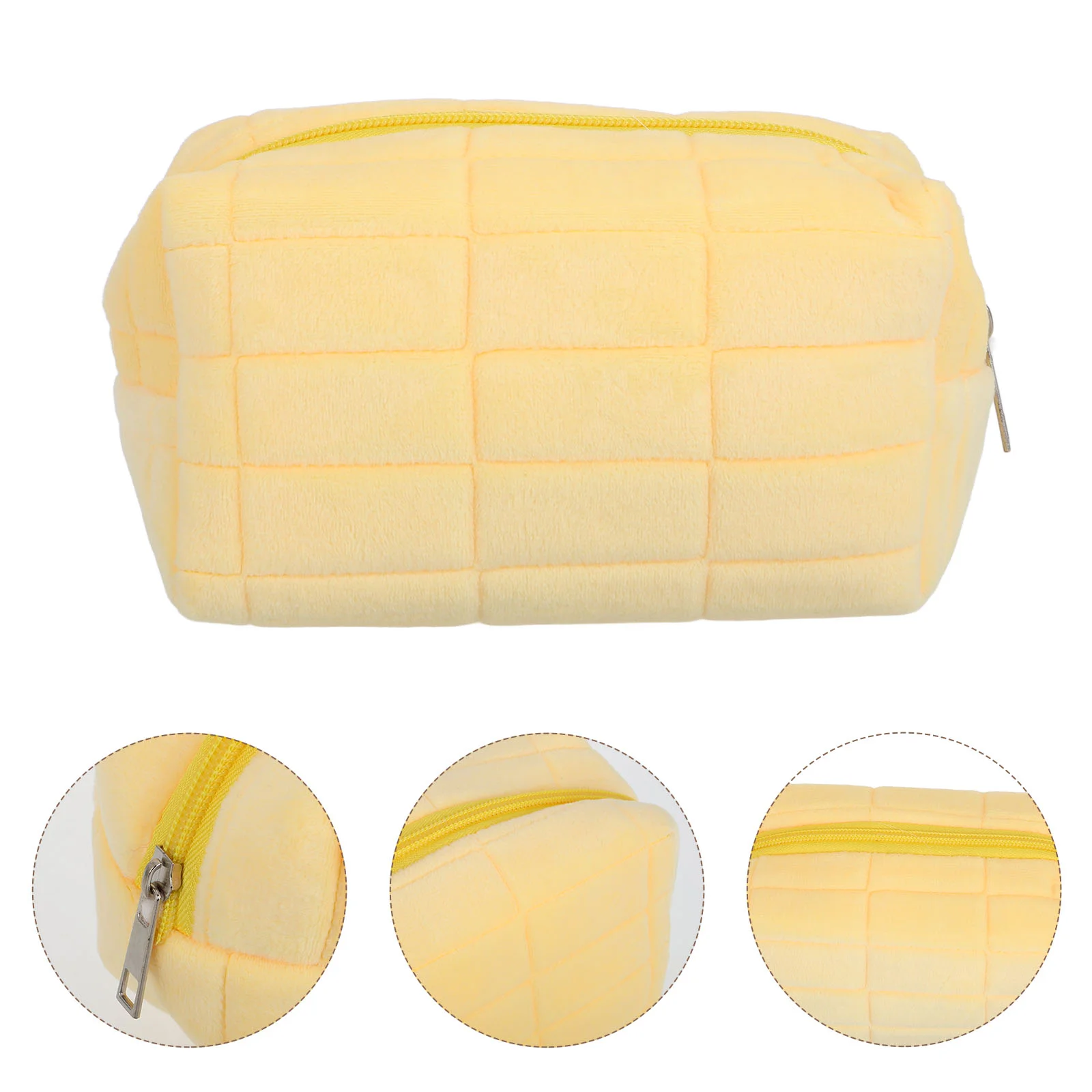 

Makeup Storage Bag Canvas Pouch Cute Pencil Pillow Yellow Sunshine Velvet Student for Purse