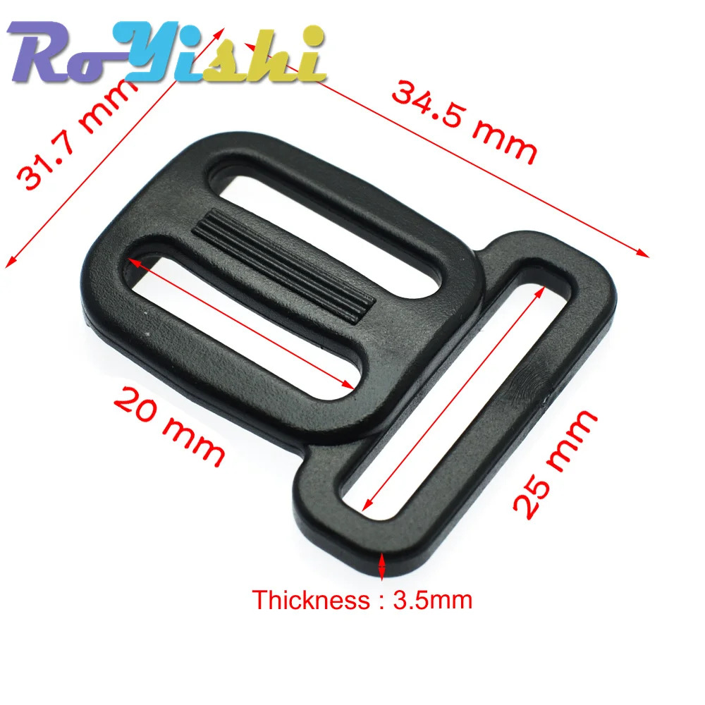 10 Pcs/Pack Plastic Multi-fonction Slider Tri-Glide Adjust Buckles Dog Collar Harness Backpack Straps Bag Parts