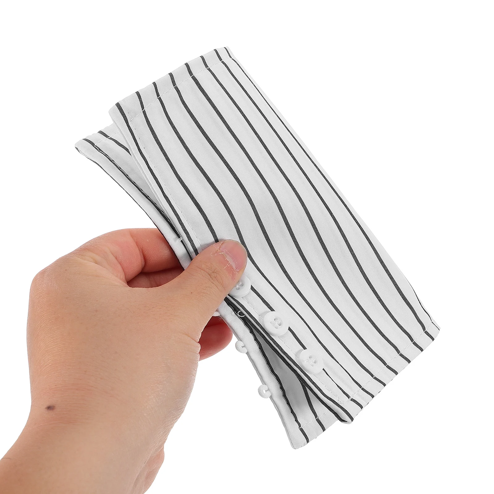 1 زوج الأبيض مخطط المعصم للنساء الرجال انفصال قميص الأصفاد بلوزة عصرية الأصفاد مرونة كم اكسسوارات للجنسين تصميم #5