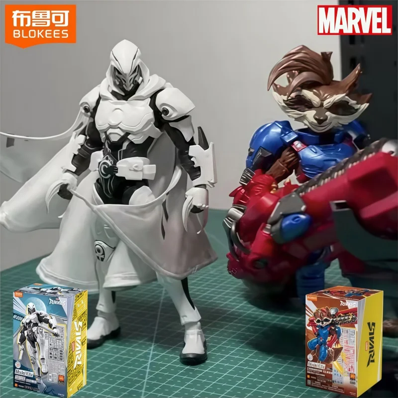 Bloques de Construcción Blokees Marvel Beyond Version, Rocket Raccoon, Moon Knight, Figura de Acción Coleccionable, Regalo de Cumpleaños