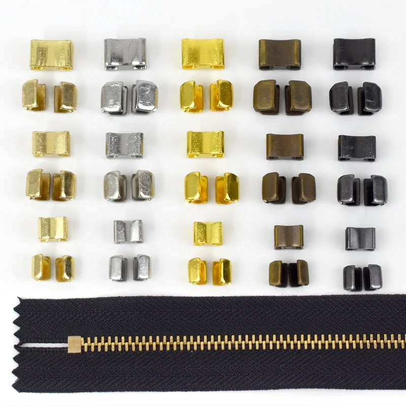 10/20/50 مجموعات Meetee سستة المؤشر عدم الانزلاق الذيل سدادة 3 # 5 # 8 # 10 # U Code Metal Zip End Fastener Clips مجموعات إصلاح سحابات الخياطة #6