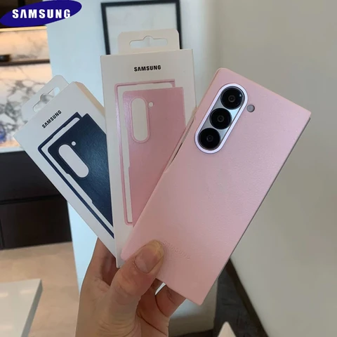 Чехол для Samsung Z Fold 6 7 5G, оригинальный чехол из искусственной кожи, полный защитный противоударный чехол для телефона Galaxy Z Fold6 ZFold7 и коробка