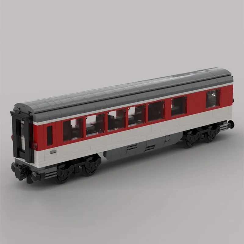 Modelo de carro de cidade moc, tijolos de construção, trem intermediário, carro de jantar, tecnologia modular, presentes, feriado, montar, brinquedos infantis, terno
