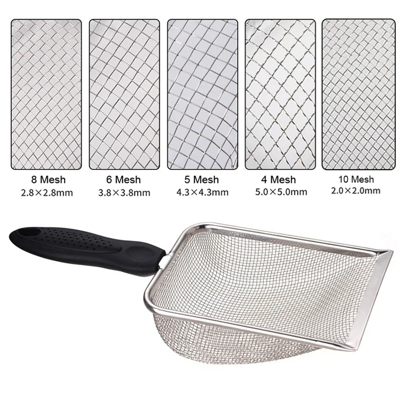 

Pet Cleaning Tools Stainless Steel Feces Shovel Net Cat Litter Shovel Reptiles Lizard Sand Shovel Mesh Screen Fecal Spoon