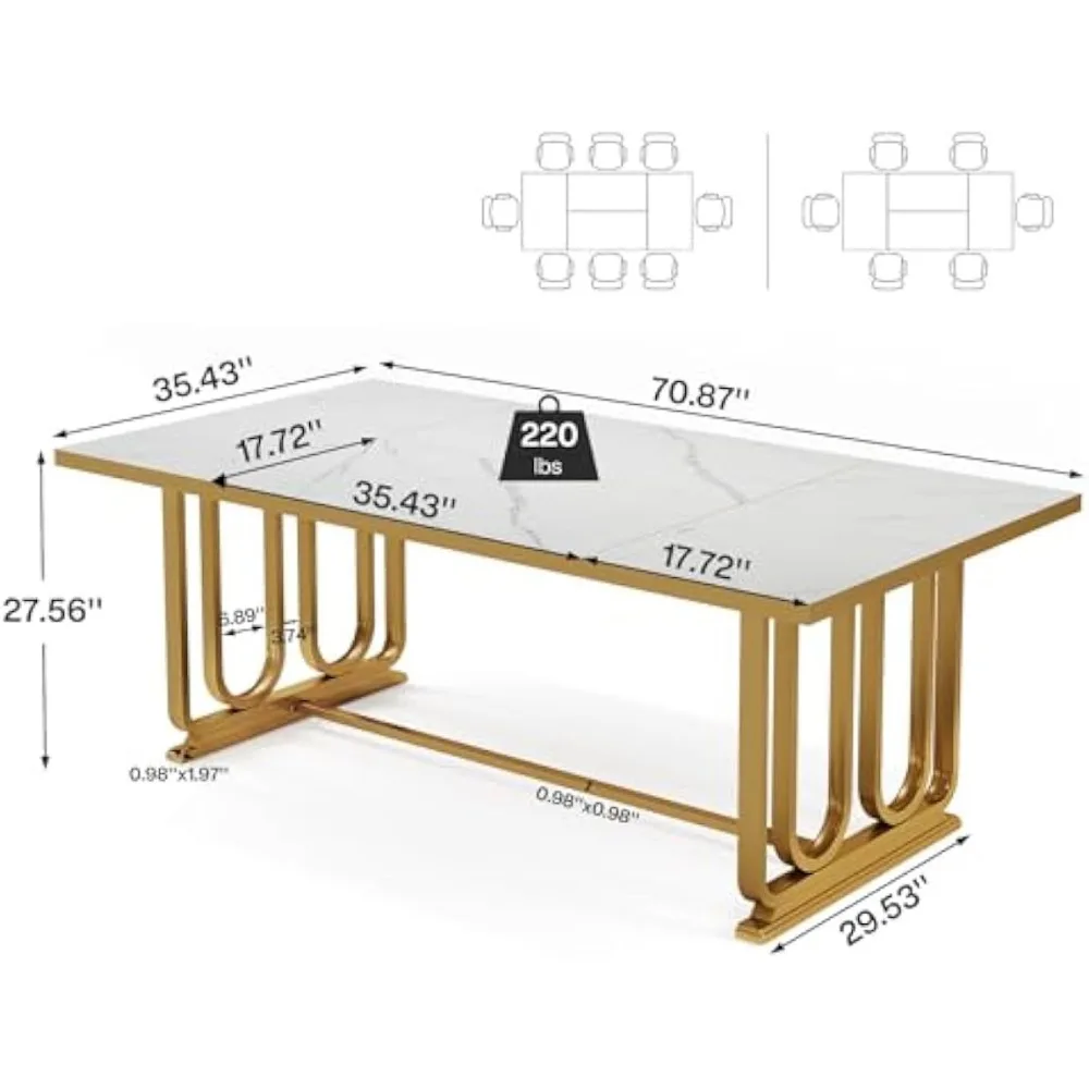 Modern Dining Table for 6-8,70.87