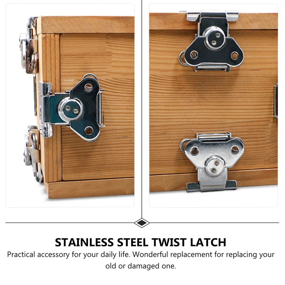 

2Pcs Stainless Steel Butterfly Latch Smooth Operation Cabinet Box Security Fastening Accessory