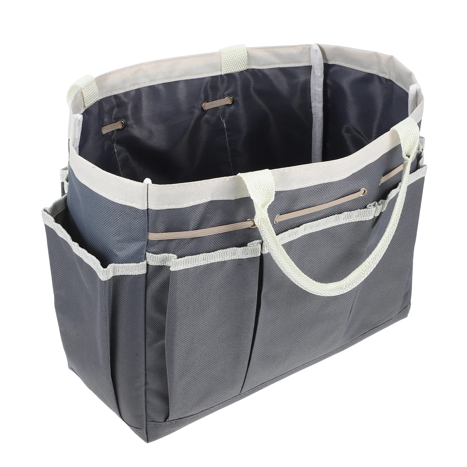 Gardening Tool Container Dark Gray Oxford Cloth Large Utility Tote Bag Multiple Pockets Waterproof Dustproof Organizer