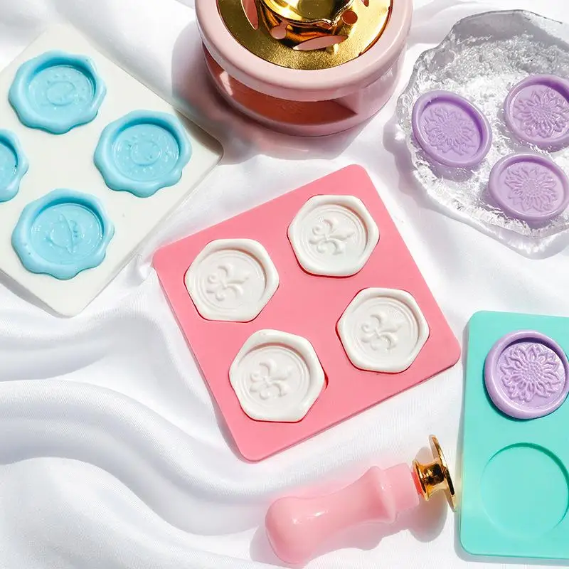 Picture 6: Sealing Wax Silicone Mold Pad for 25mm Stamp Precision Fix Shape Mats Reusable Tool for Wedding Invitation Seals