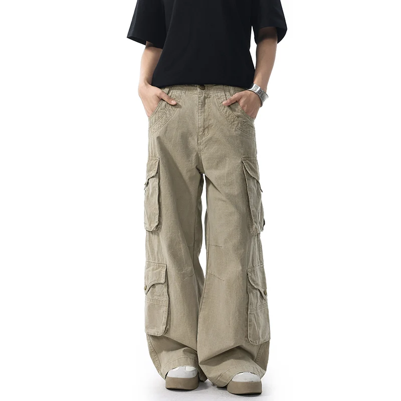 

Men Women Streetwear Multi-pocket Fashion Hip Hop Loose Casual Wide Leg Baggy Pant Couple Vintage Y2k Cargo Pants Trousers