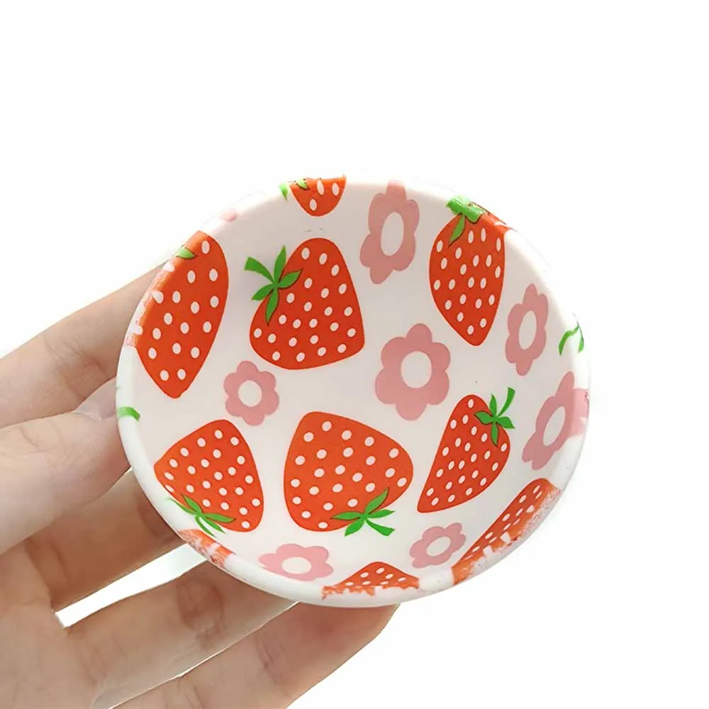 10PCS Silicone Bowl 67mm Strawberry Pink Bowls Household Container Gourd Multi-Color Smoking Accessories Girly Gift