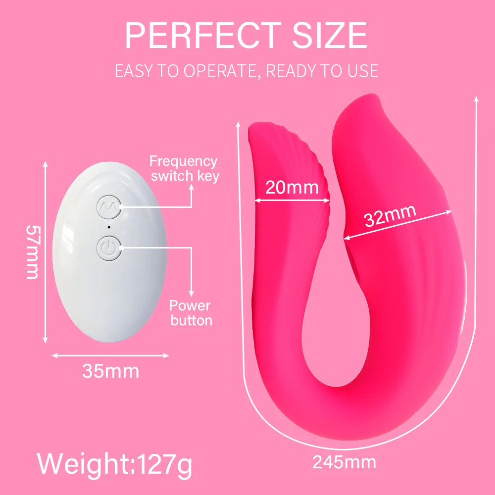 U-Shaped Wireless Remote Control Sucking Vibrator Wearable Dildo 10 Modes Dual Stimulation Adult Couple Sex Toy For Women