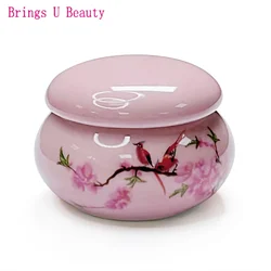 1Pc Ceramics Nail Cup with Lid Acrylic Liquid Powder Ceramic Cup Nail Art Acrylic Liquid Powder Porcelain Dappen Dish Container