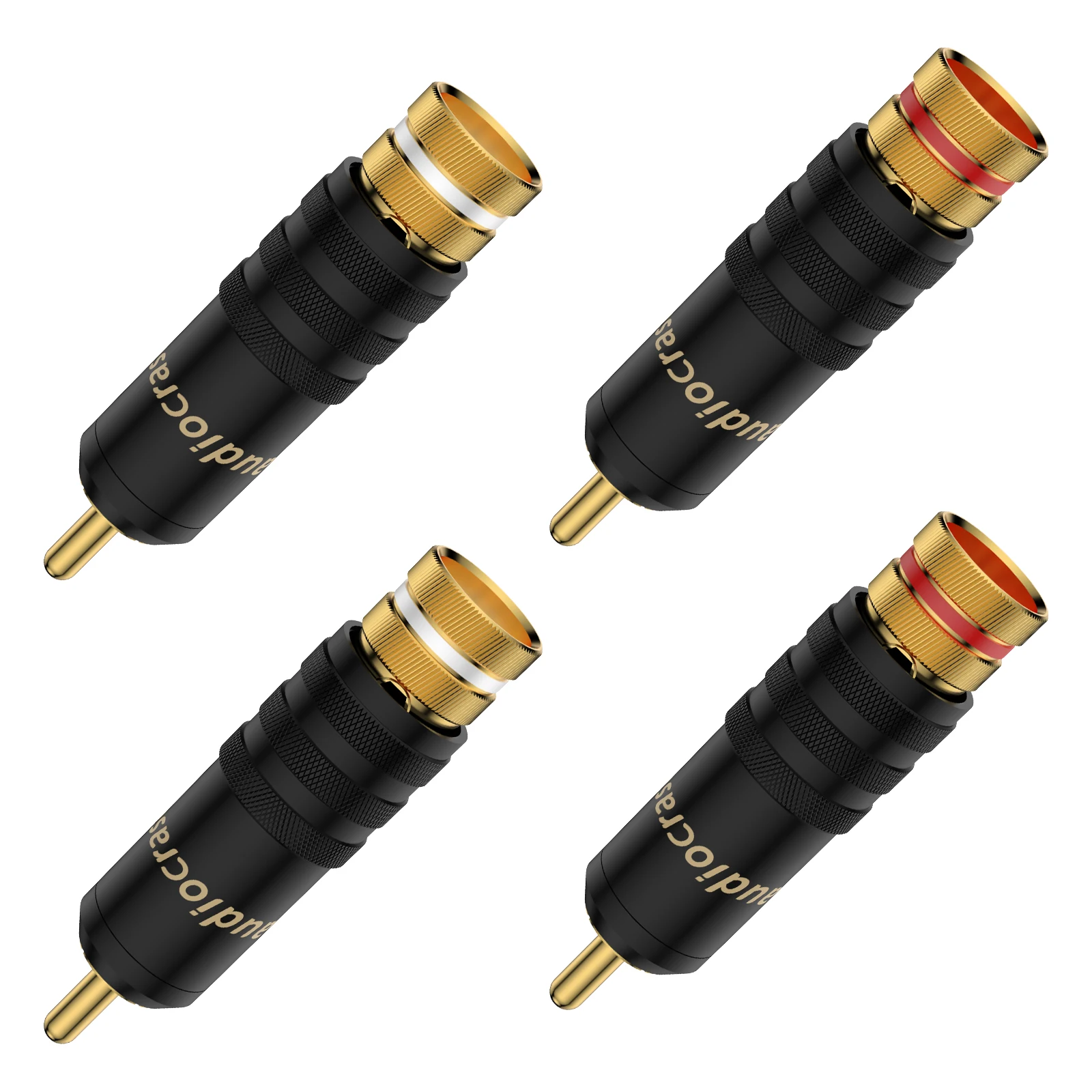 

Audiocrast 24K Gold Plated RCA male Plug Soldering HIFI RCA Audio Cable Connector with PTFE insulation