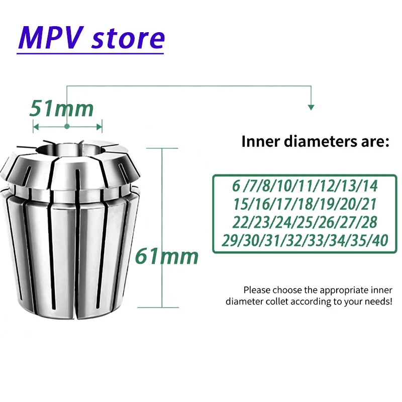 High precision ER50 collet 6-40mm CNC gantry turret milling machine chuck engraving machine ER elastic clamp spring clamp