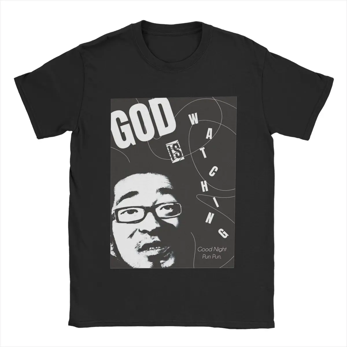 Oyasumi PunPun God T-Shirts for Men Funny Cotton Tees Round Collar Short Sleeve T Shirts Adult Tops