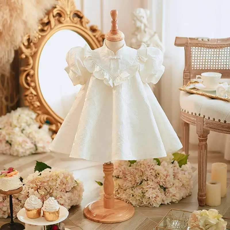 

Flower girl dress Baby Baptism Clothes Birthday Party ceremonial Dresses Ball Gown Christening Princess costume For Girls Easter