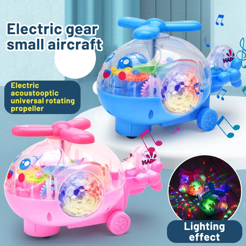 Electric Universal Transparent Gear Concept Car Simulation Model Light Music Children\'s Educational Toy Plane Kids Gifts