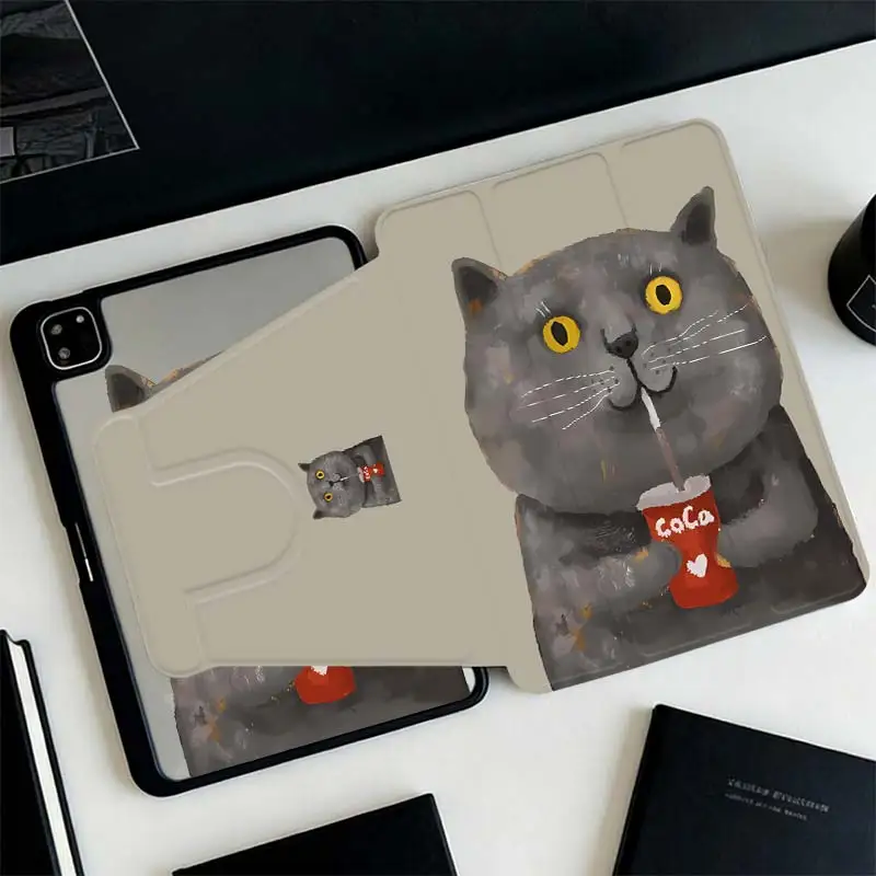 Tri-Fold 360° Rotation Smart Case For iPad A16 2025 11 Air11/13 iPad 10.2 7/8/9 4/5 10.9 10th IPad Mini6 8.3 Pro 10.5 Pro11