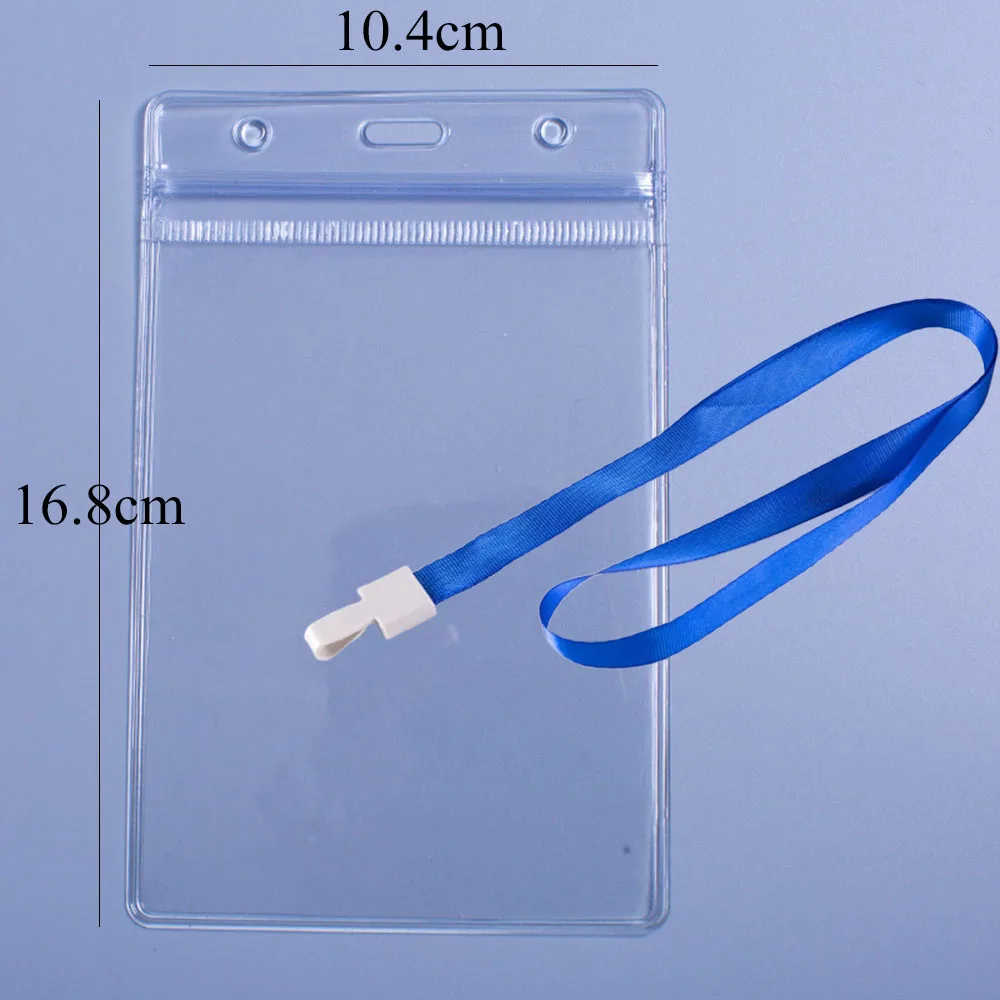 Credential Holder with Lanyard Waterproof Transparent Large Pocket  5pcs/set