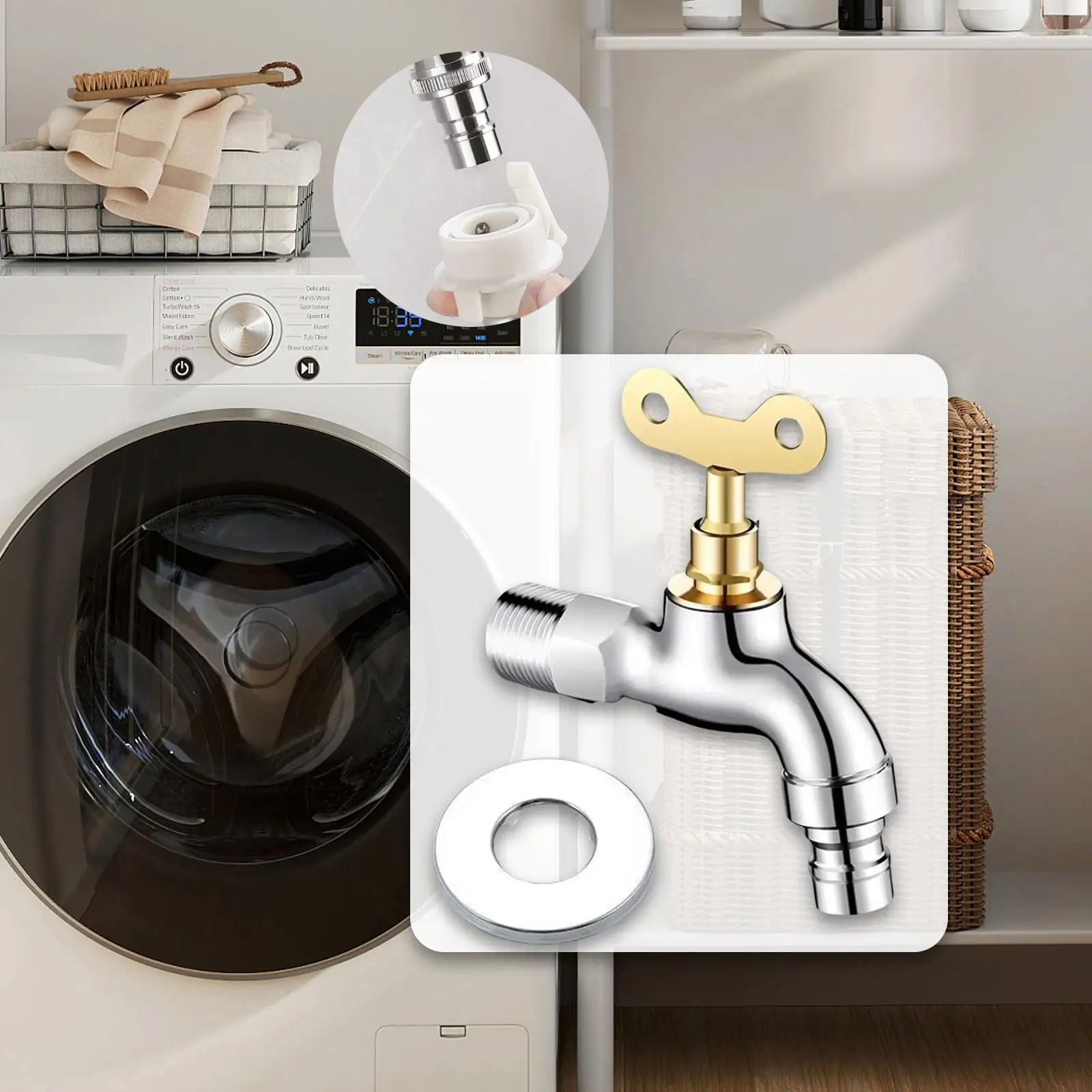 

Alloy Lockable Water Tap Single Hole Public Faucet for Garden Workshop and Outside Water Theft Prevention