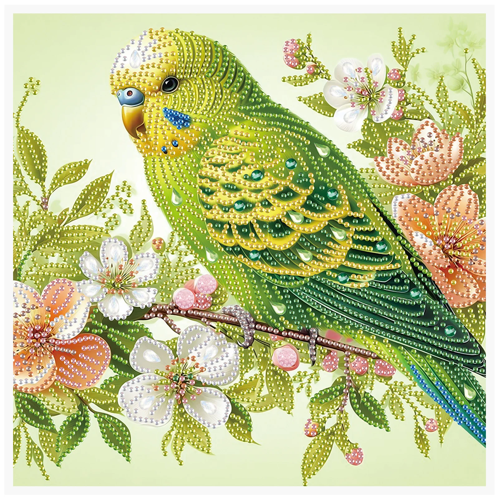 

Special Shape Diamond Art Kits for Beginner and Adults,DIY Green parrot Diamond Art Painting Kits for Home Wall Decoration Gifts