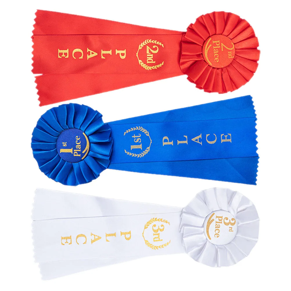 

3pcs Custom Contest Awards Medals Championship Ribbons Student Party Favors Kids Recognition Trophies Sports Events Graduation