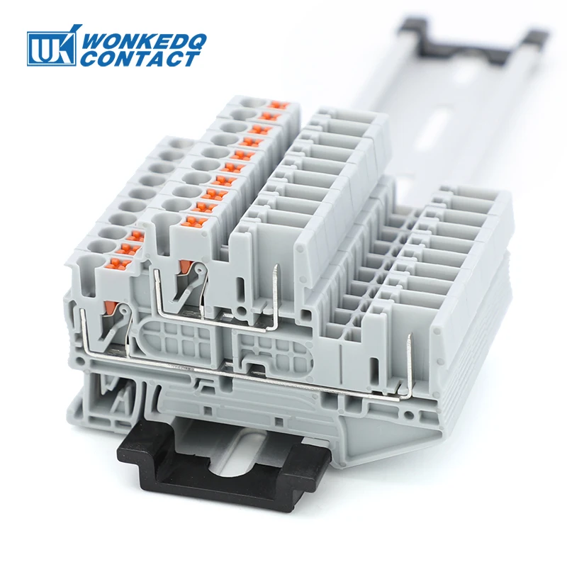 PTTB 2.5/2P Double-Level Pulg In Terminal Block PPH 2.5 1P 2P 3P 4P 5P 6P 7P 8P 9P 10P Push in/Plug Test Din Rail Wire Connector