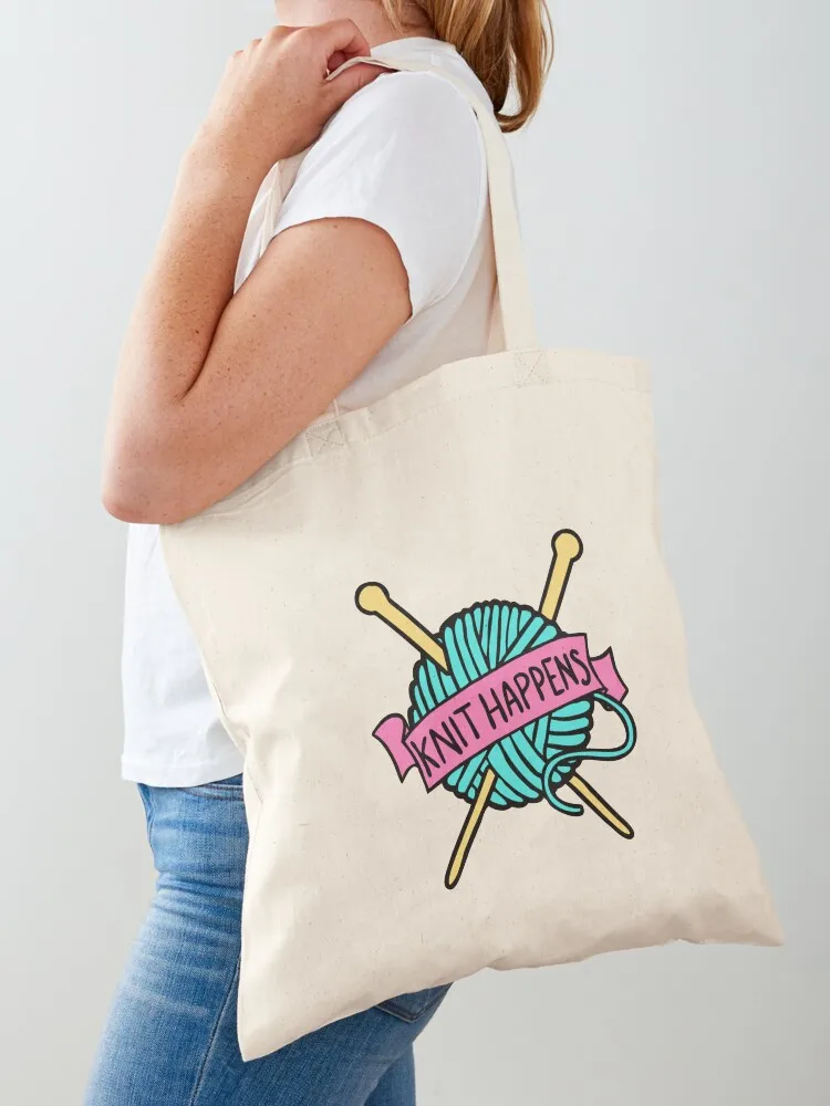 

Knit Happens Tote Bag the tote bag cute pouch bag Women's tote hand