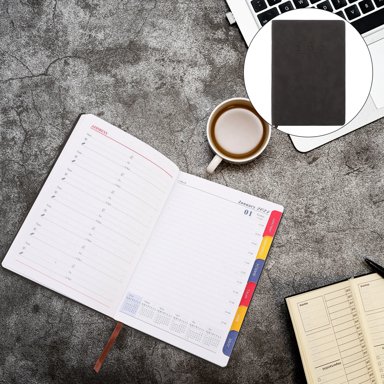 

2021 Daily Schedule Notebook Portable Lightweight Planner for Students Office Workers Teachers Diary Journal Creative