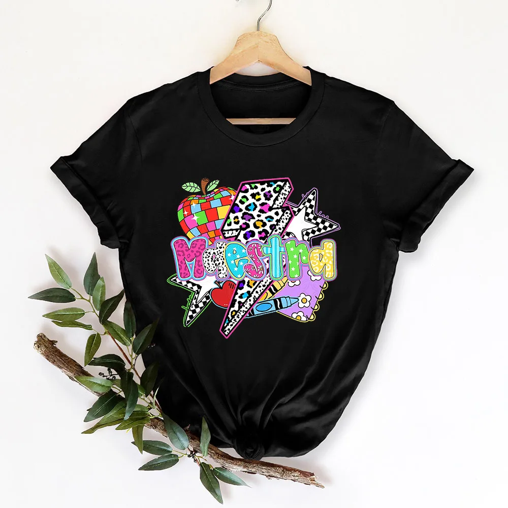 Maestra Back To School Shirt Spanish Teacher Shirts Maestra Bilingue T-Shirt Bilingual Teacher Tee Happy First Day of School Top
