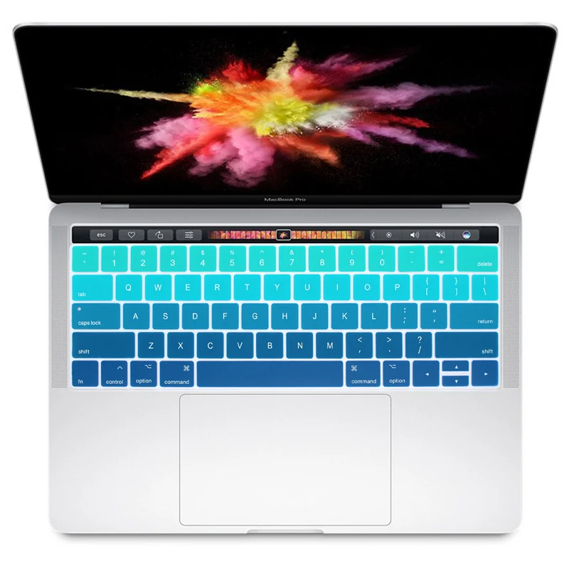 HRH Rainbow Silicone US Keyboard Cover Skin Protector For Macbook Pro 13