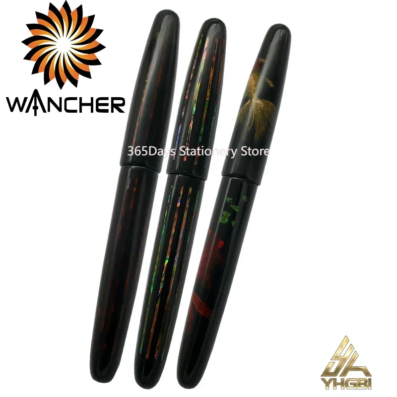 

WANCHER Japanese Stationery Super Large Fountain Pen King Raw Lacquer Hard Like Glue Hand-painted Shell Carving Writing Gifts