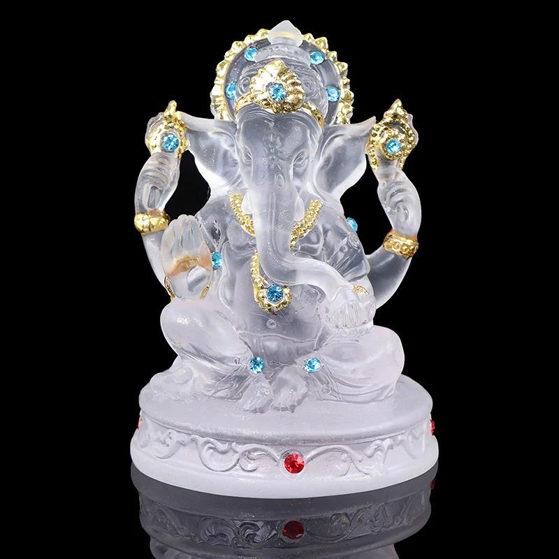 

Ganesh Hindu Elephant God of Success Statue Resin Transparent Figurine Ornament Crafts